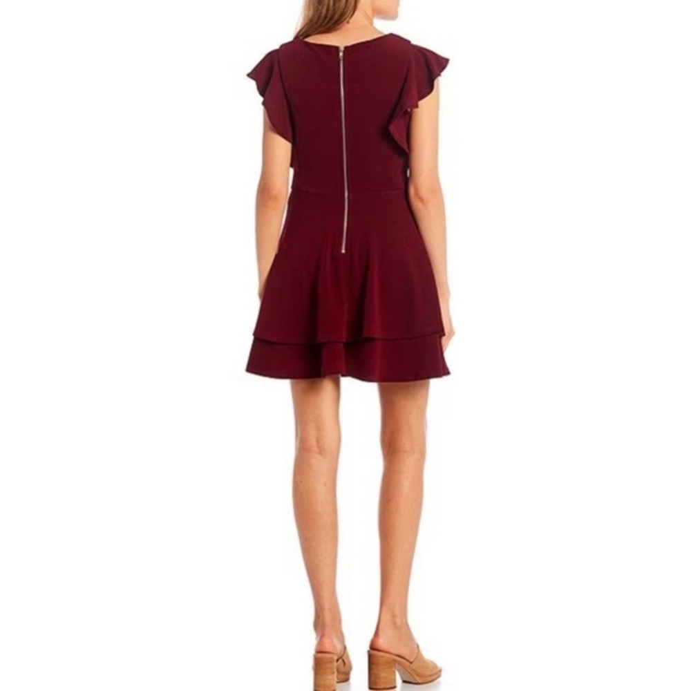 Midnight Doll Junior’s Large Burgandy Double Hem Fit and Flare Dress NWT. $59